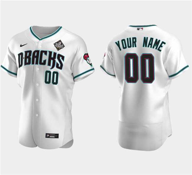 Mens Arizona Diamondbacks Actve Player Custom White 2023 World Series Flex Base Stitched Jersey->customized mlb jersey->Custom Jersey